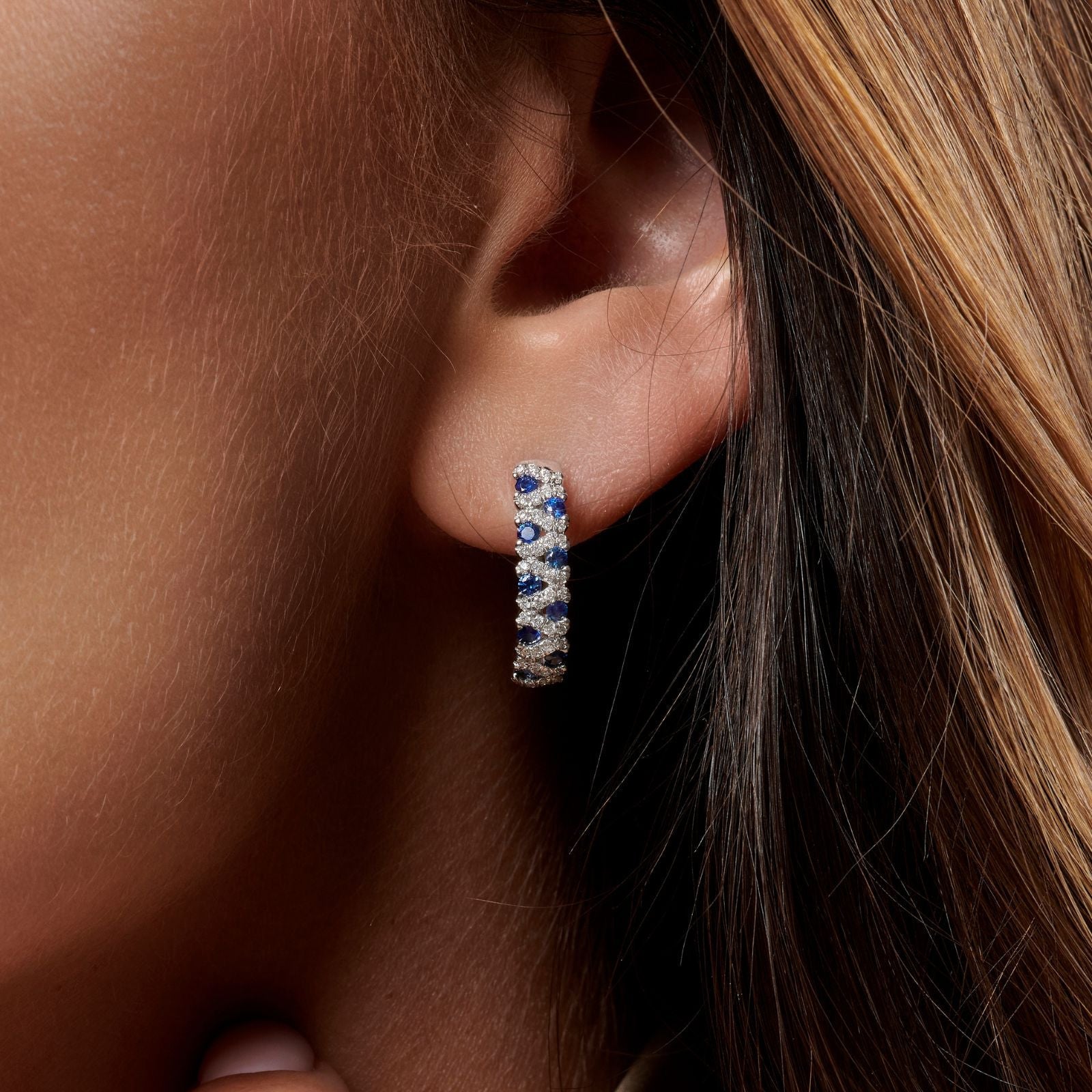 GabrielleBoucles d'oreilles, or, saphirs, diamants - MIL