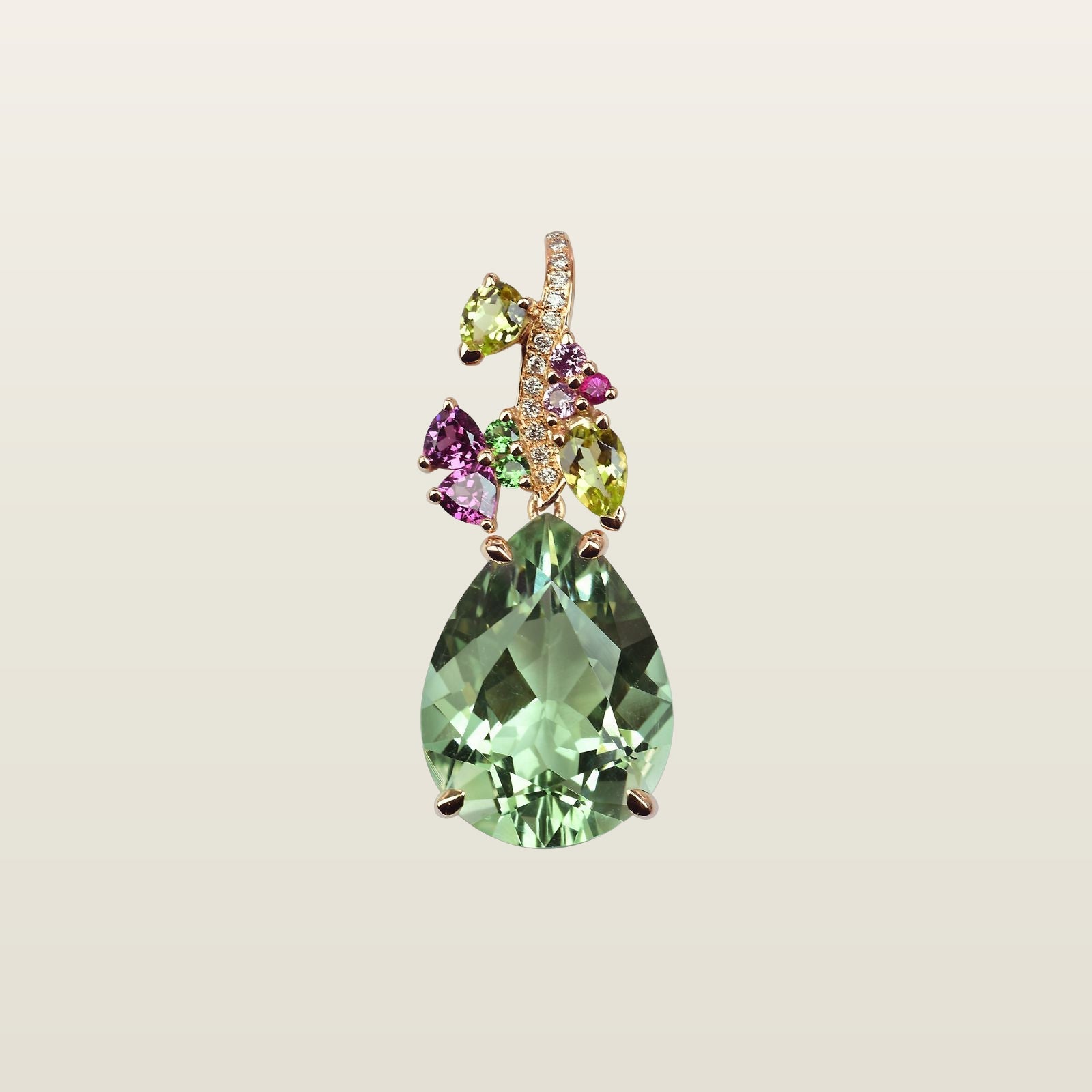 EdenPendentif, Isabelle Langlois, or, quartz vert - EMA