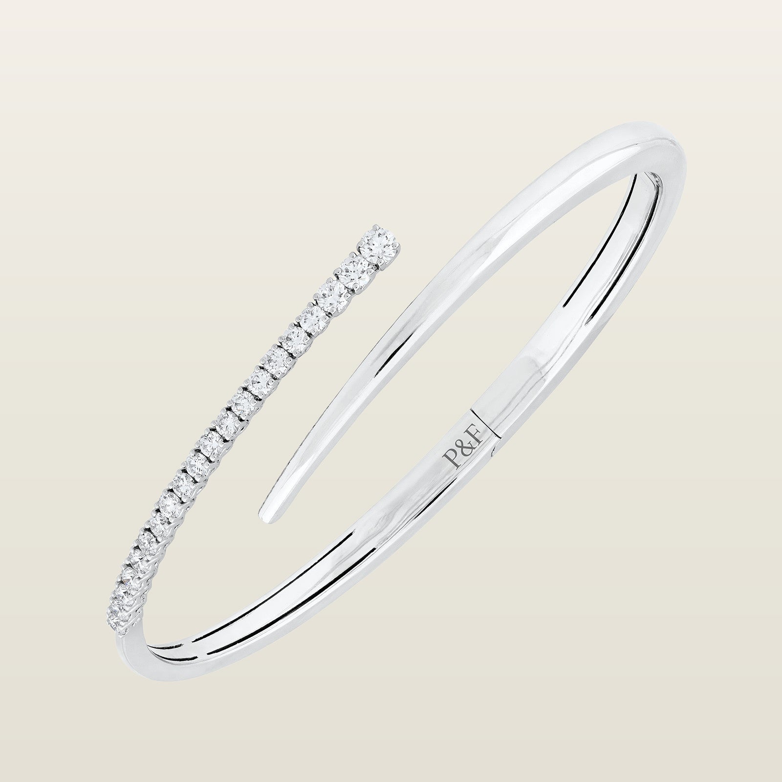 Jonc ouvrant diamantsBracelet, or, diamants - FABC