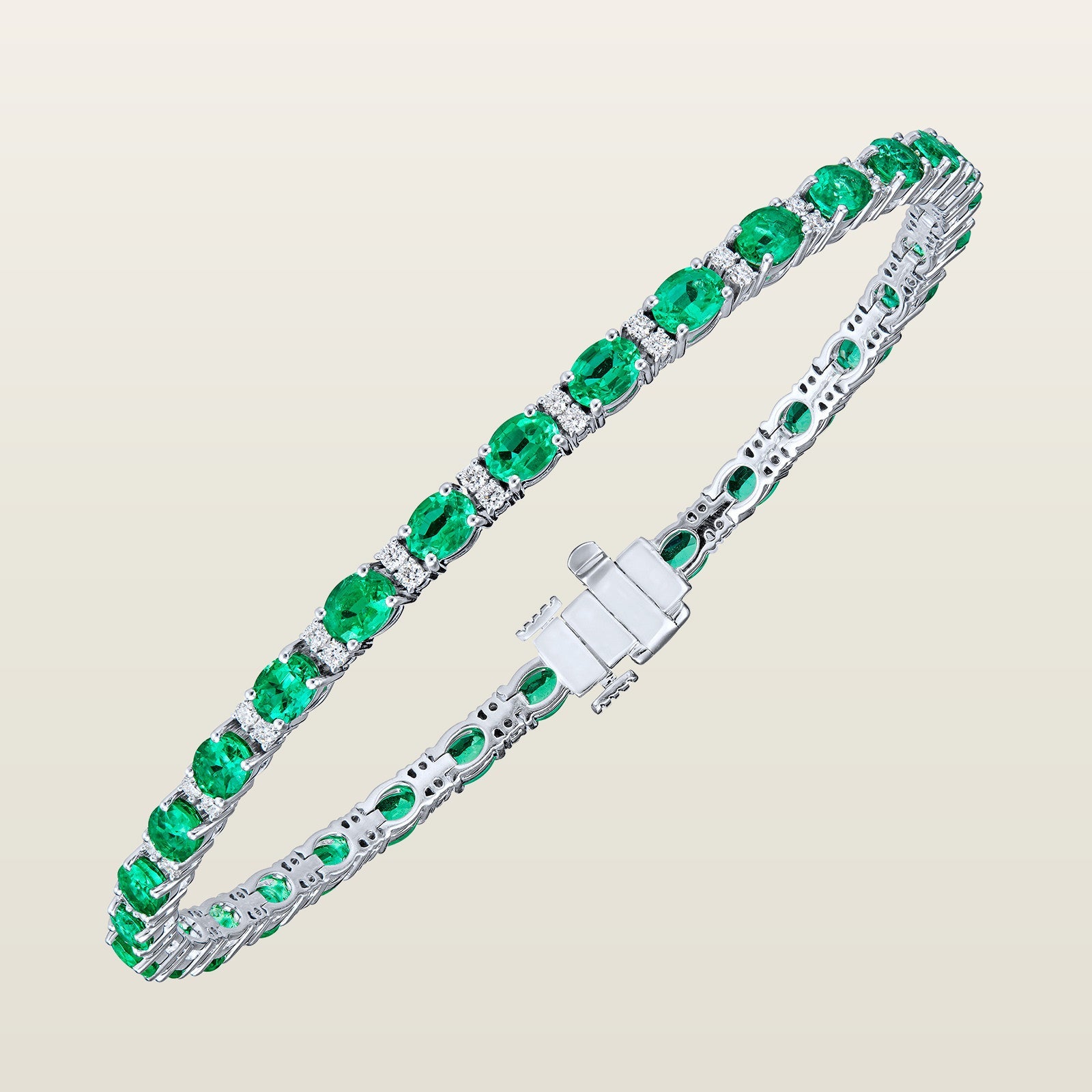 Rivière émeraudes et diamants