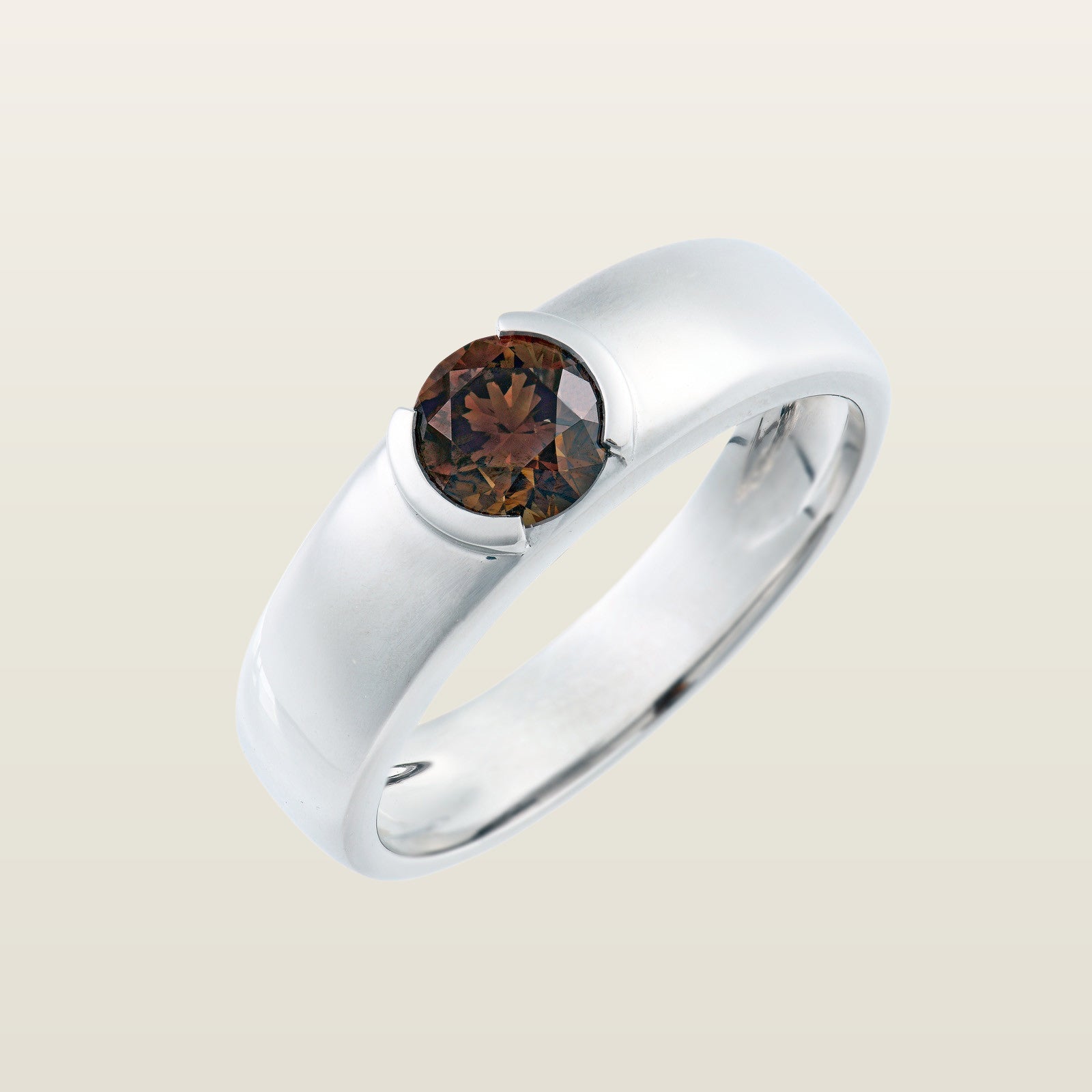 Bague Jonc diamant cognac