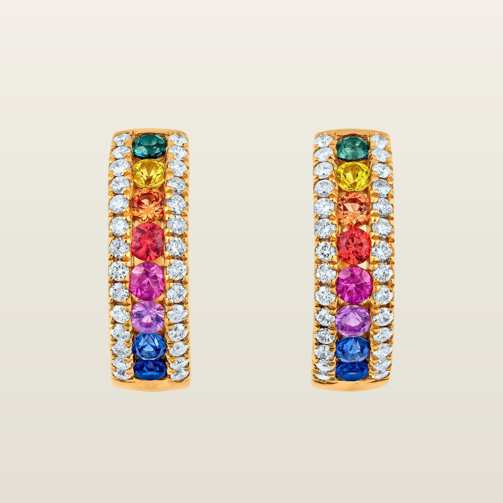 RainbowBoucles d'oreilles, or, saphirs, diamants - VEND