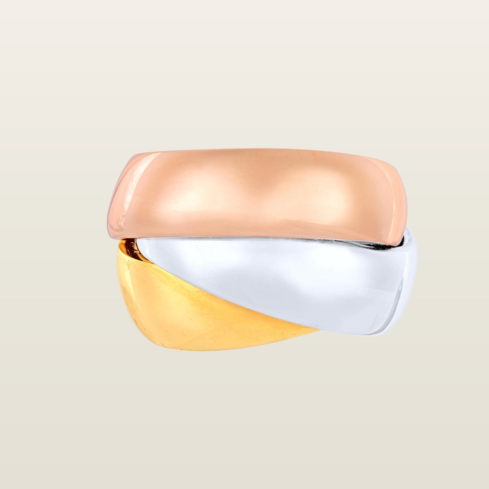 Rubans Plats VolutesBague, or blanc, or jaune, or rose  - BOL