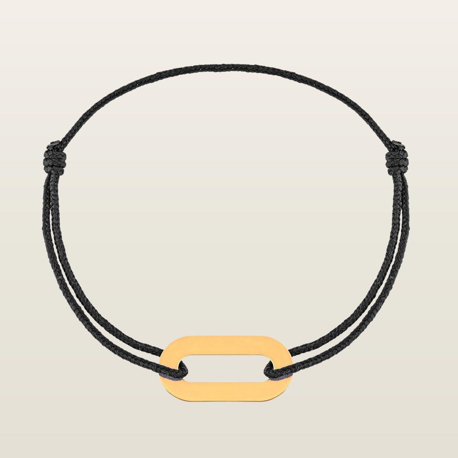 Maillon Ovale noirBracelet sur cordon, or - NM