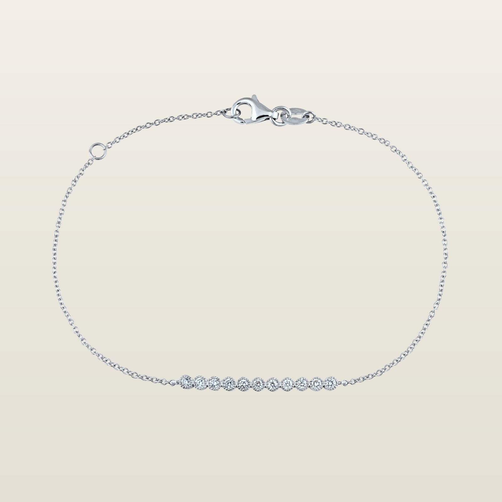 Bracelet diamants serti clos perlé