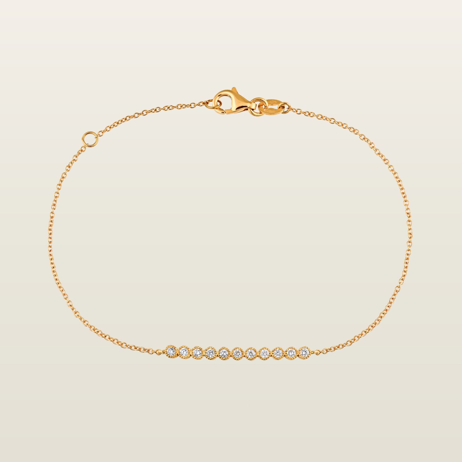 Bracelet diamants serti clos perlé