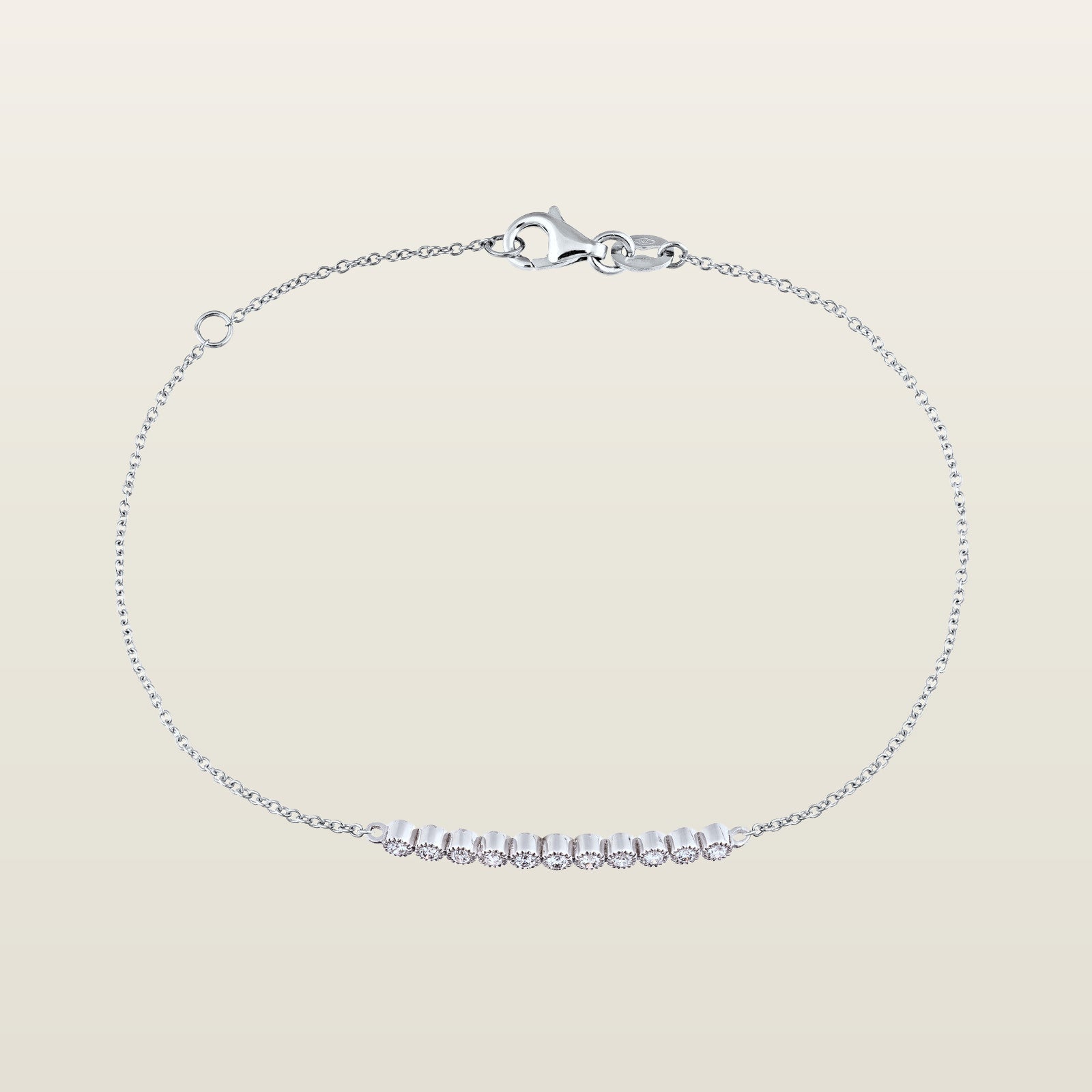 Bracelet diamants serti clos perlé