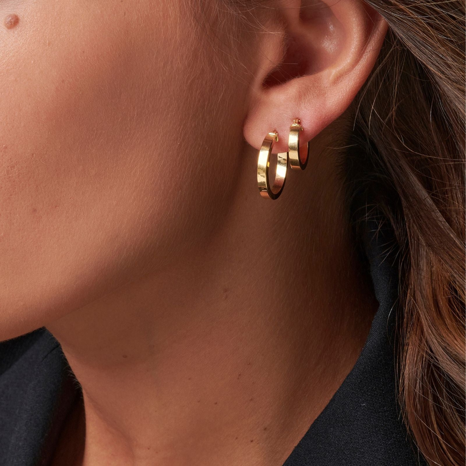 Créoles Fil RectangleBoucles d'oreilles, or - MR