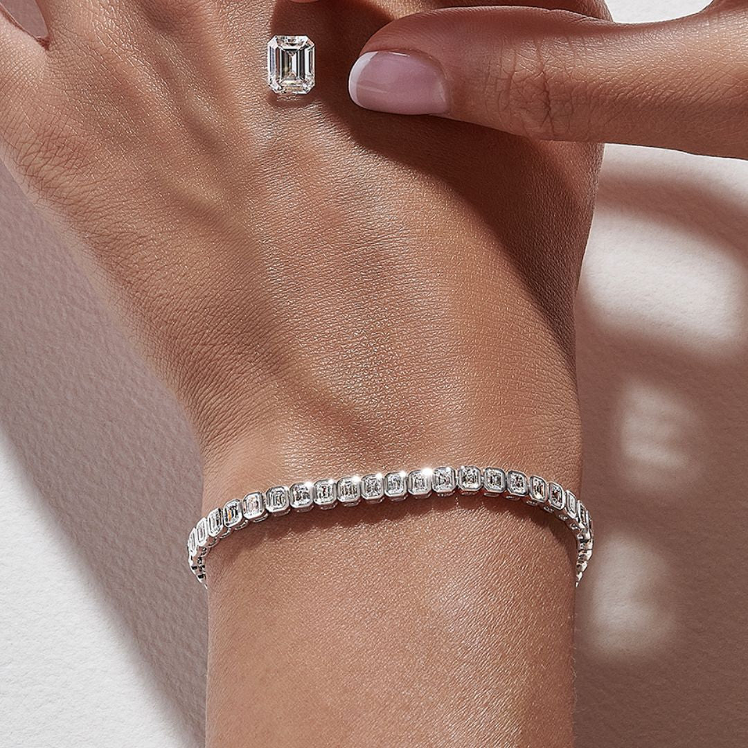 Rivière DominoOr blanc, diamants - MID