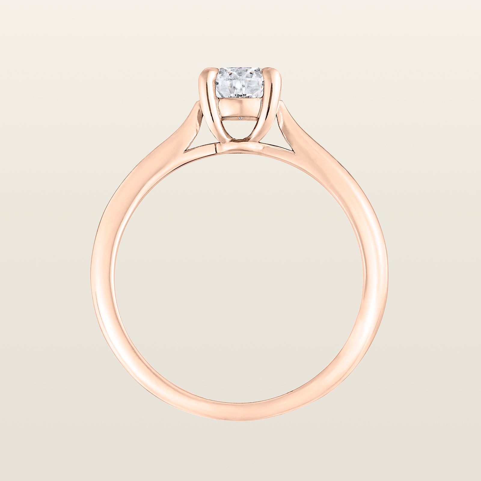 Maïa 1840Solitaire, or rose, diamant taille brillant - PF