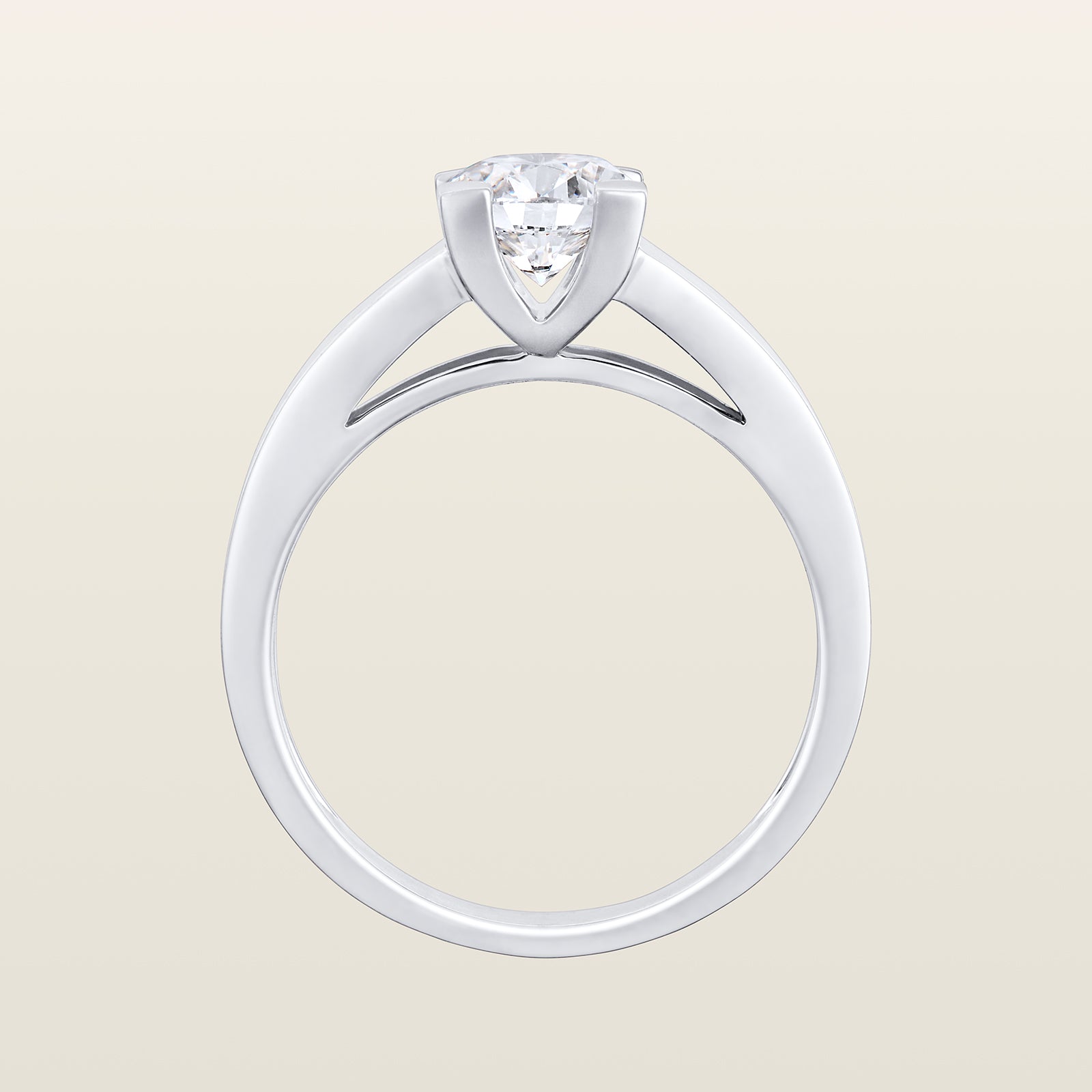 MiroirSolitaire, or, diamant taille brillant  - PF