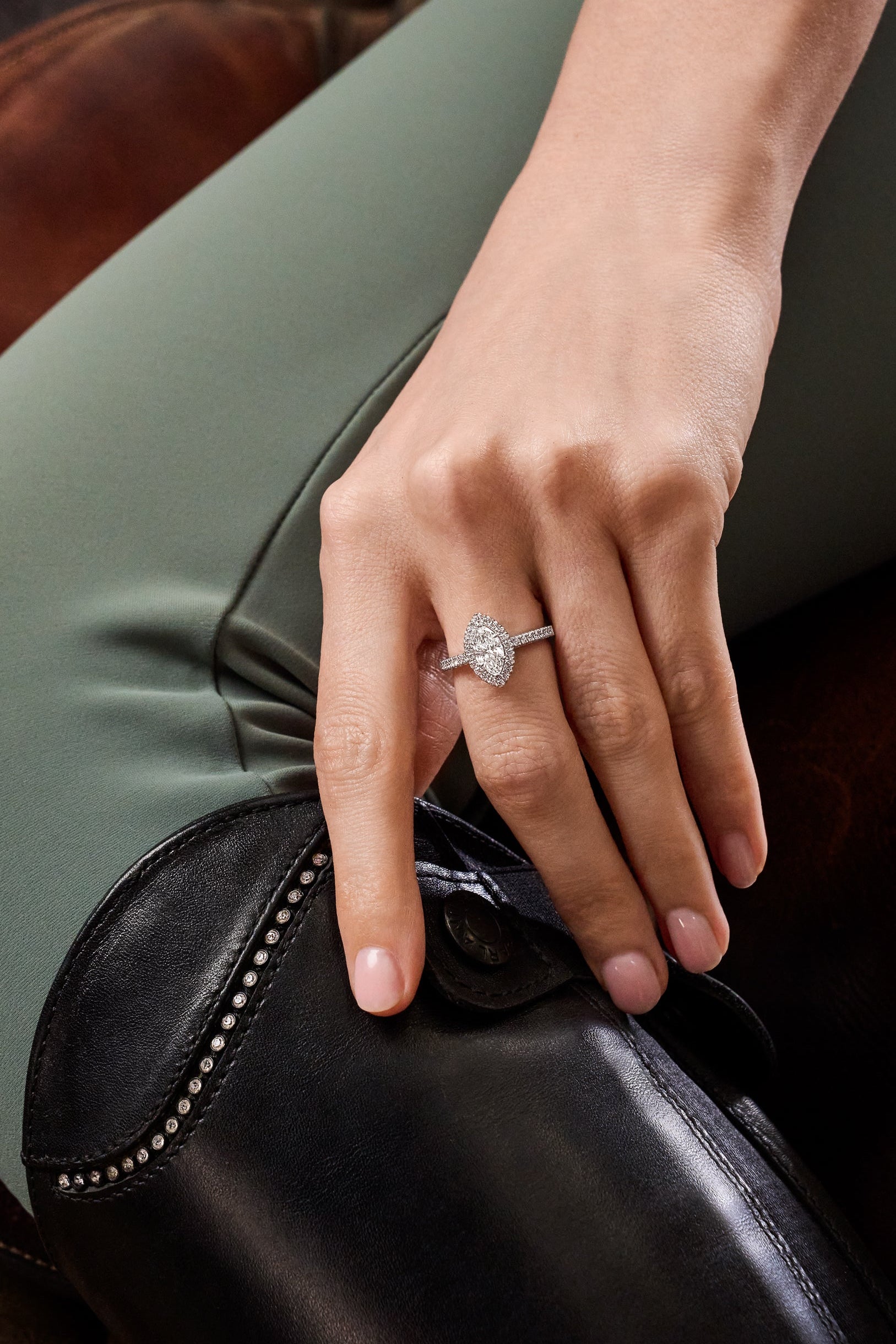 Anaïs 1840Solitaire, or, diamant taille marquise, diamants - PF