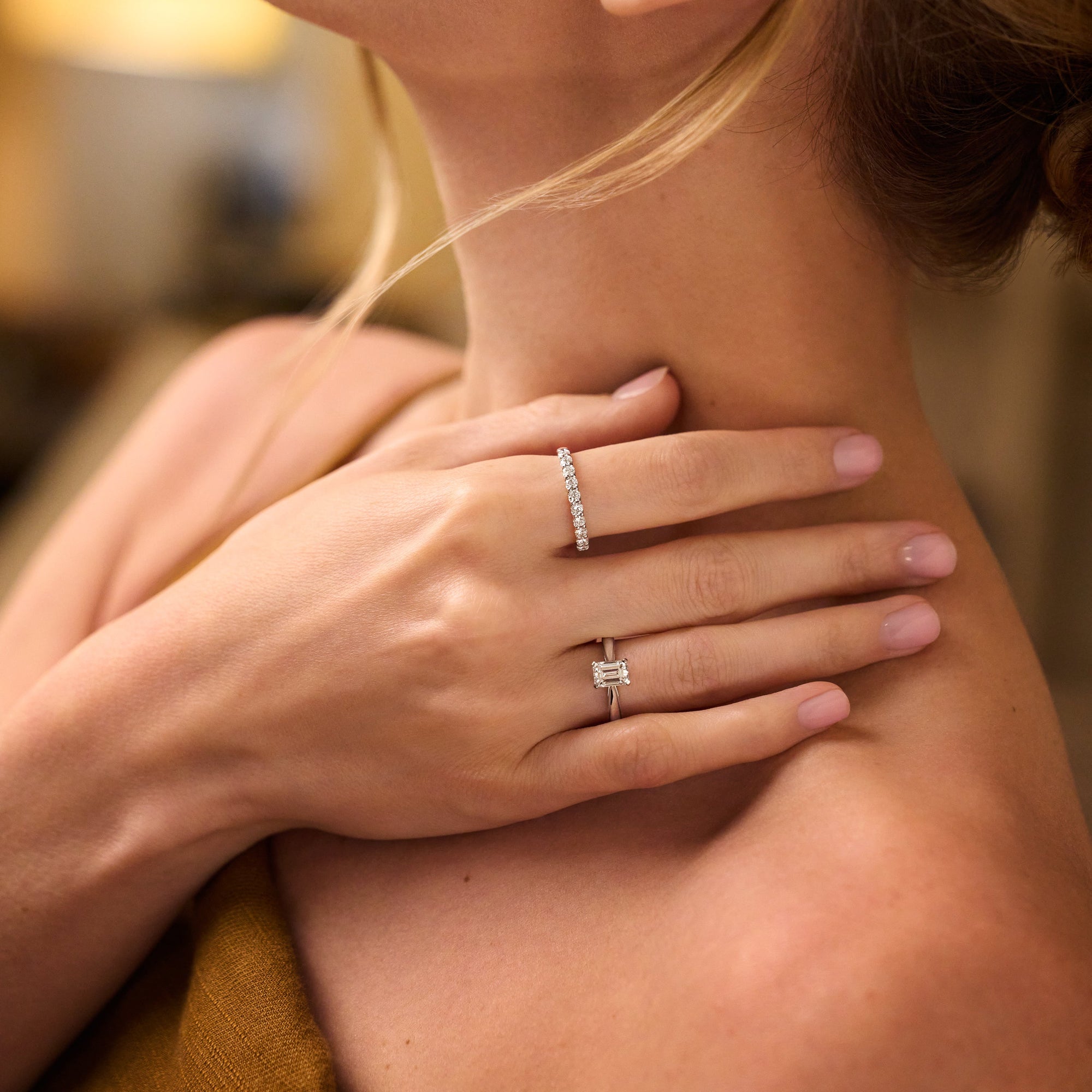 Maïa 1840Solitaire, or, diamant taille émeraude - PF