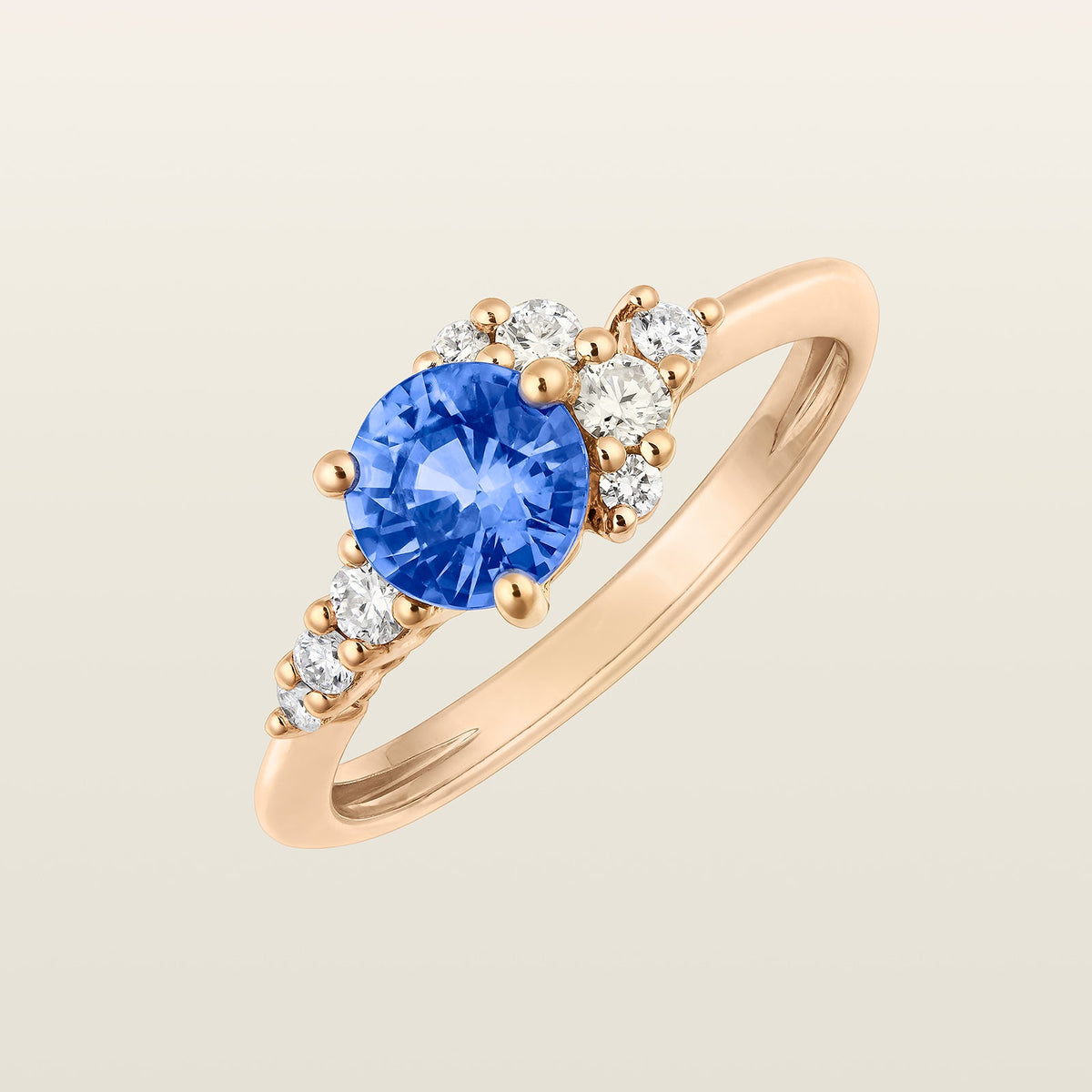Bague Nuage et son saphir bleu en or 750, Maison Pellegrin