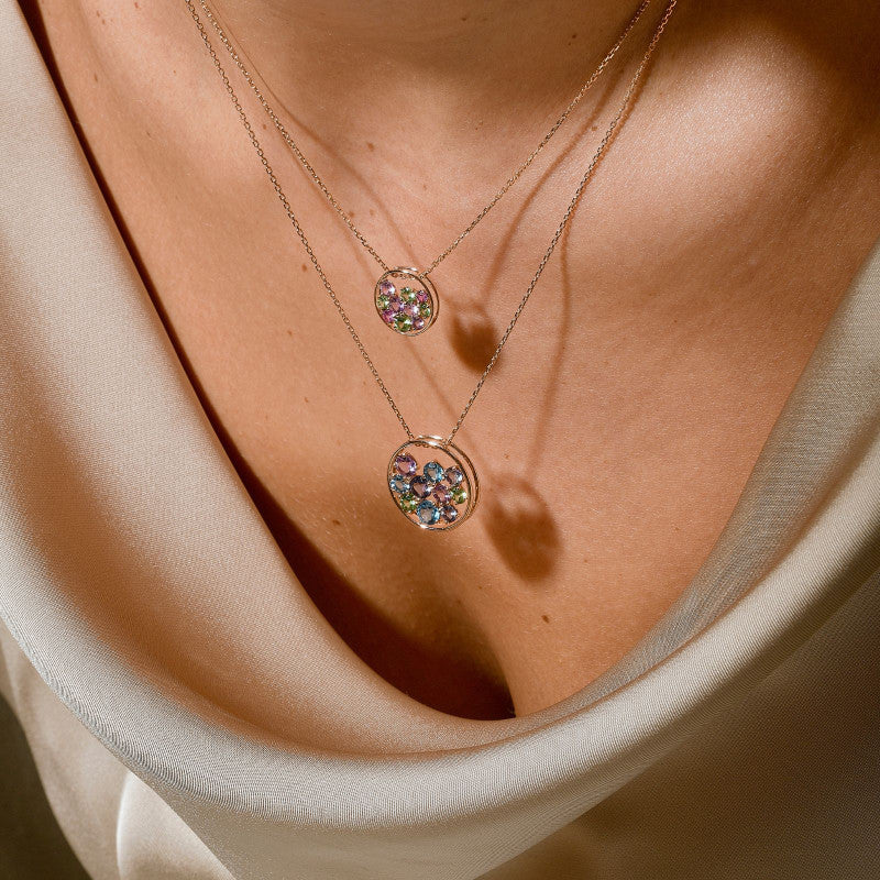 Sac de BillesPendentif Isabelle Langlois, or, grenat - EMA