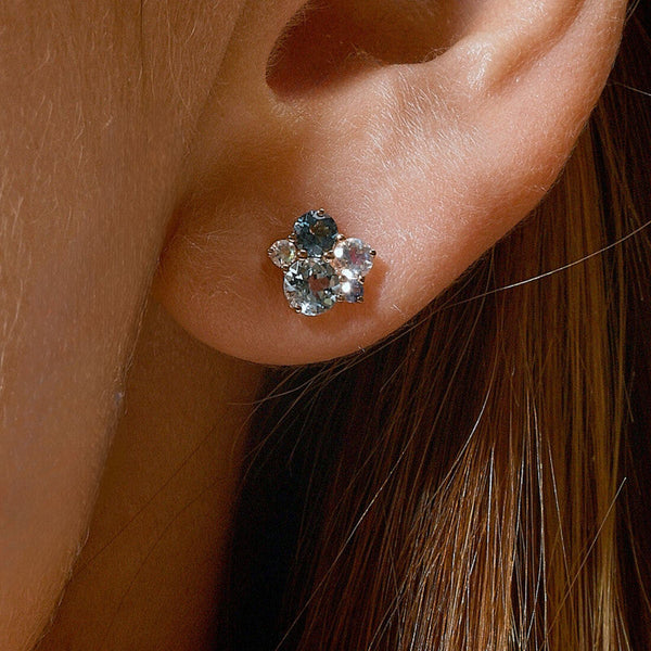 PointillisteBoucles d'oreilles Isabelle Langlois, or, grenat - EMA