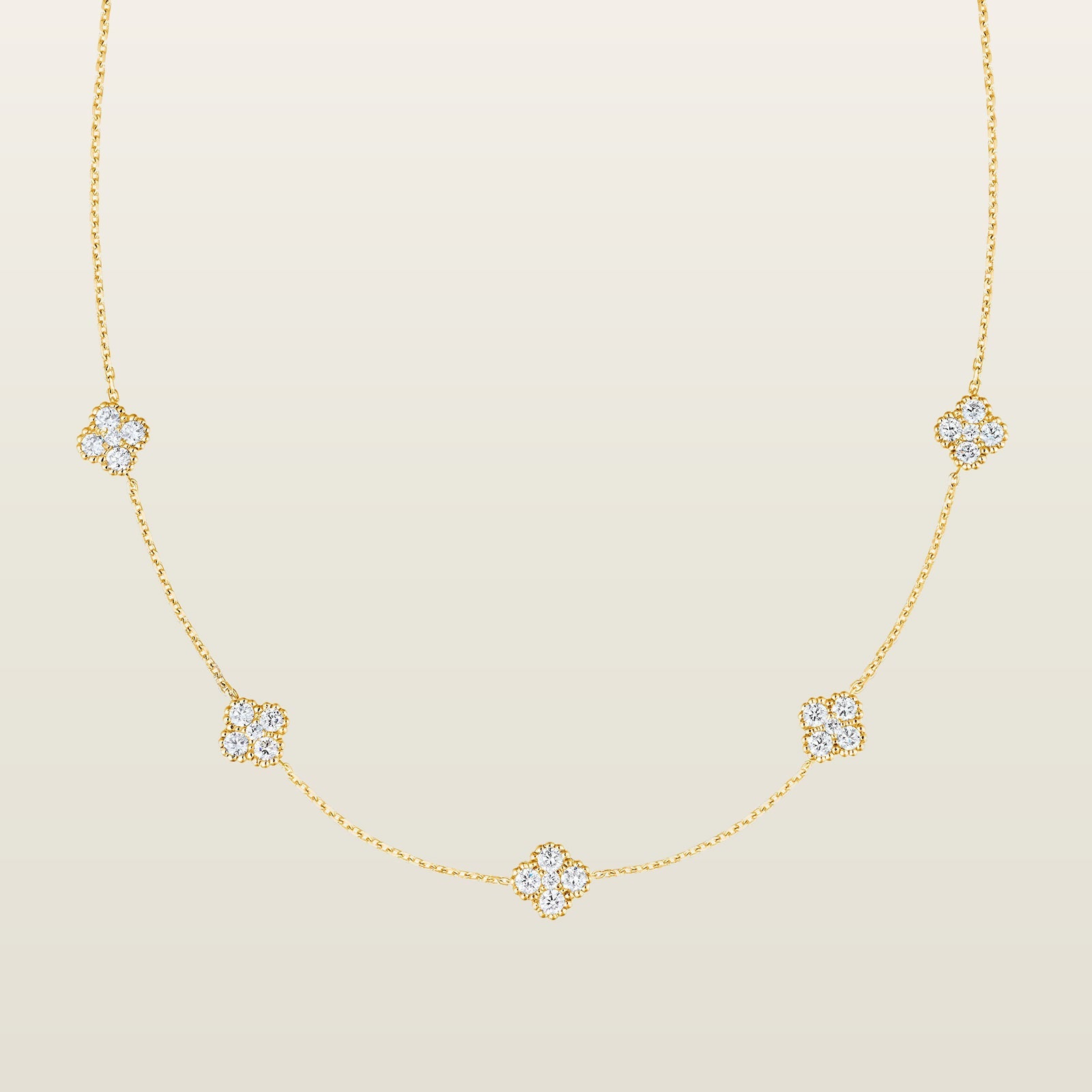 TrèfleCollier, or, diamants - VEND