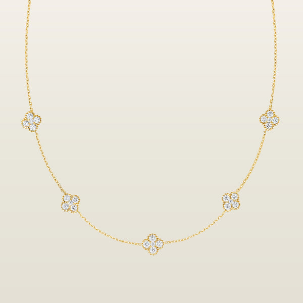 TrèfleCollier, or, diamants - VEND