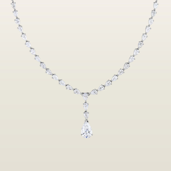 Collier Chute PoiresCollier, or blanc, diamants poires - VEND