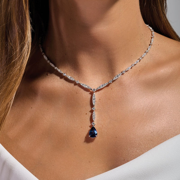 Promenade SaphirCollier, or blanc, saphir, diamants - PF