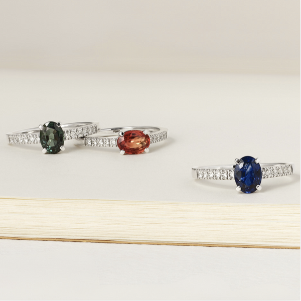 DéliceBague, or, saphir orangé, diamants - PF