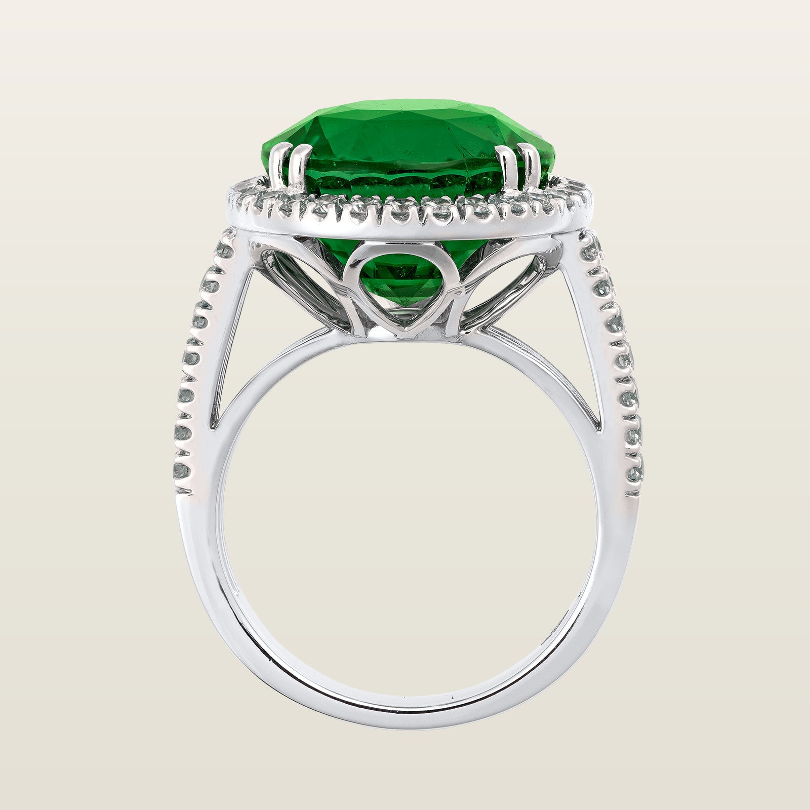 CoralieBague, or, tourmaline verte, diamants - PF