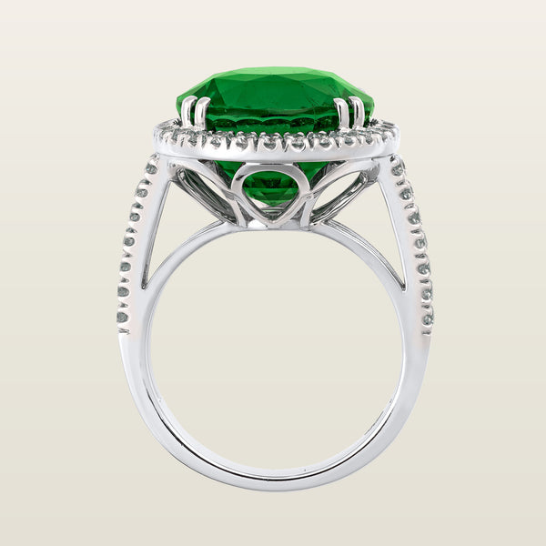 CoralieBague, or, tourmaline verte, diamants - PF