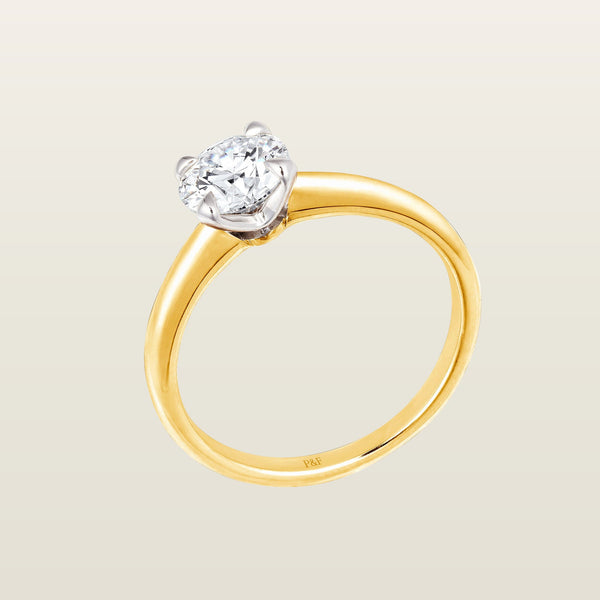 PromesseSolitaire, or, diamant taille brillant  - PF