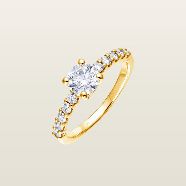 LiviaSolitaire, or, diamant taille brillant, diamants - PF