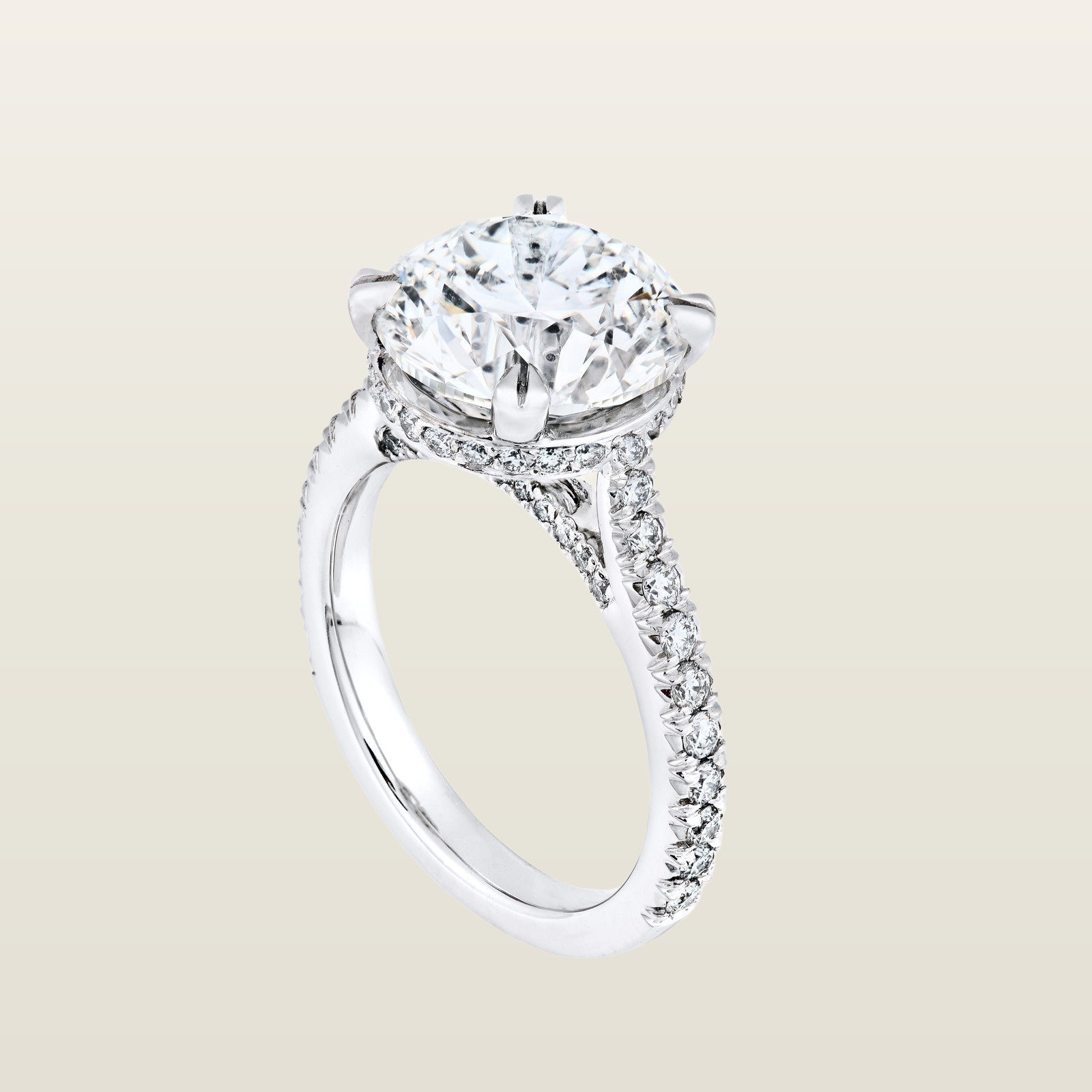SaturneSolitaire, or blanc, diamant taille brillant, diamants - PF