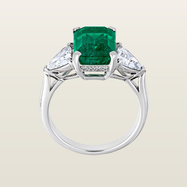 Trilogie Joy ÉmeraudeBague, or blanc, émeraude, diamants - PF