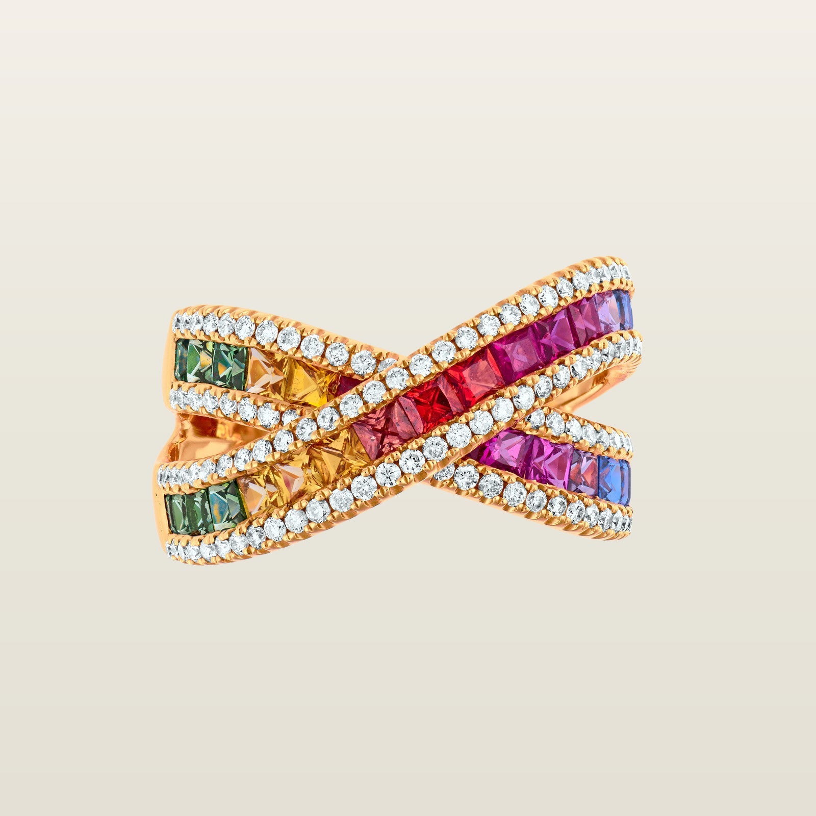 RainbowBague, or, saphirs, diamants - VEND