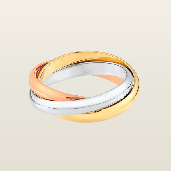 Trois Ors hommeBague, or jaune, or blanc, or rose - FAIR