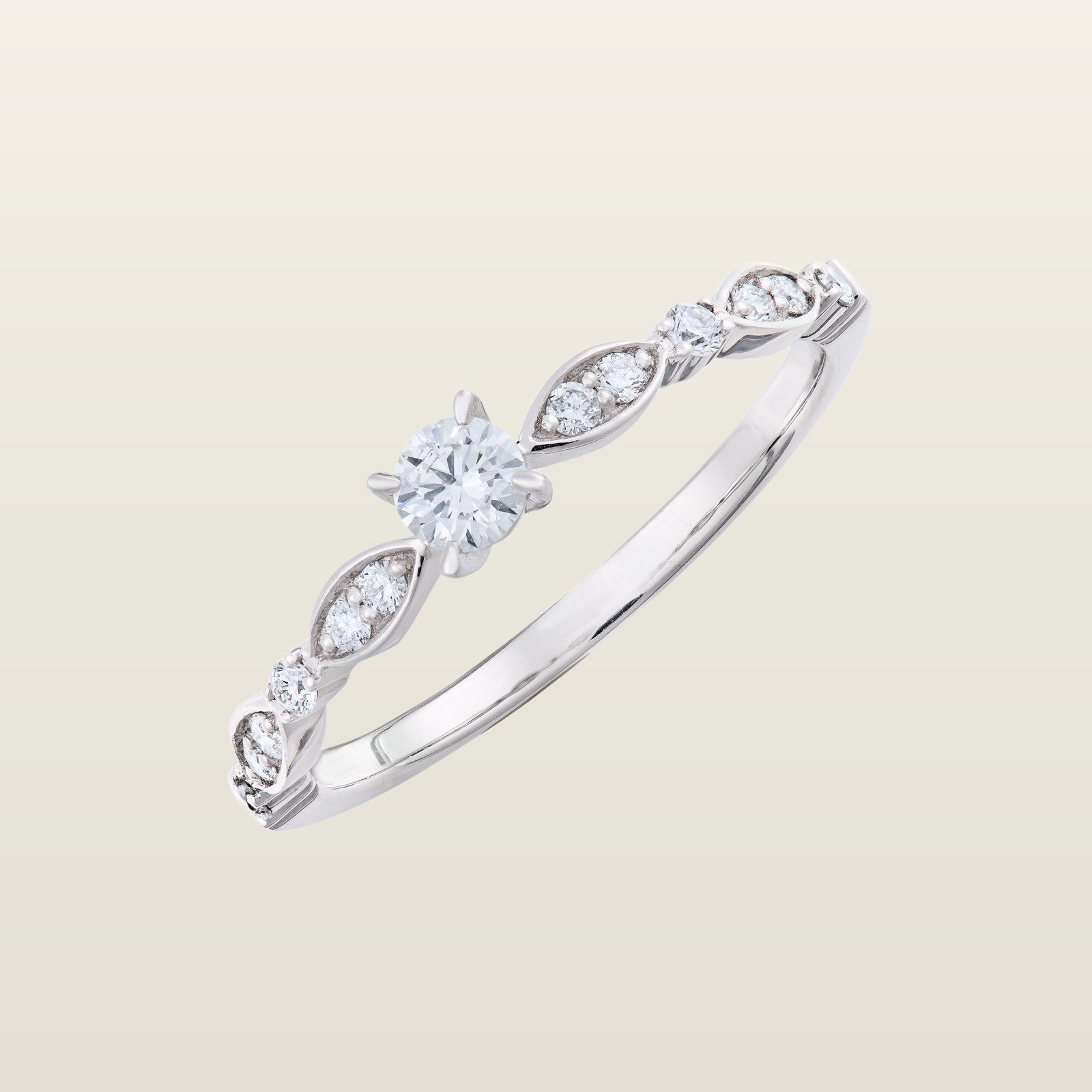 PromenadeSolitaire, or, diamant taille brillant, diamants - DTS+