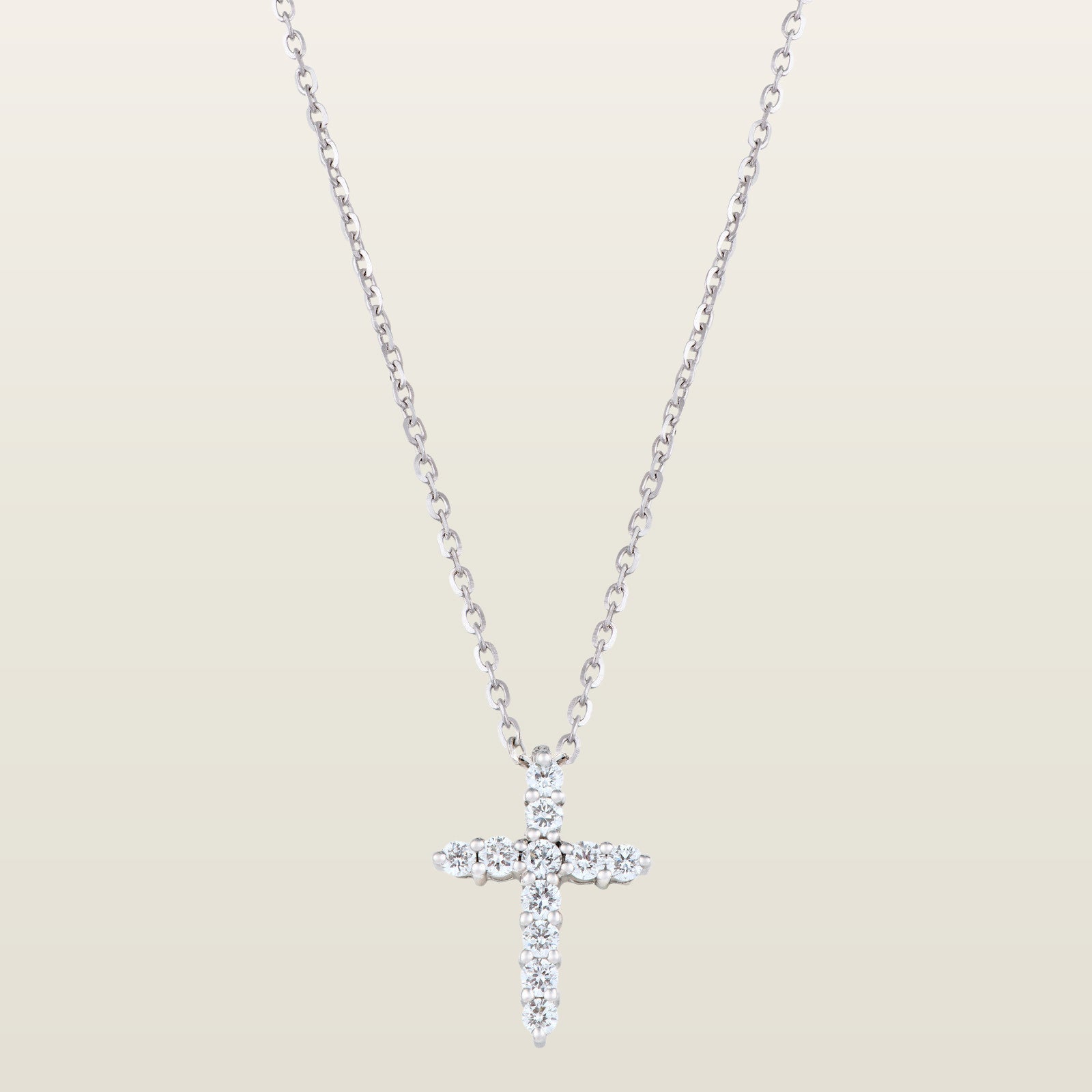 Croix serti griffesPendentif, or, diamants - TPO