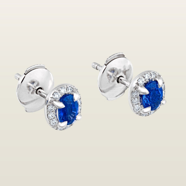 Puces saphirs diamantsBoucles d'oreilles, or, saphirs, diamants - PF
