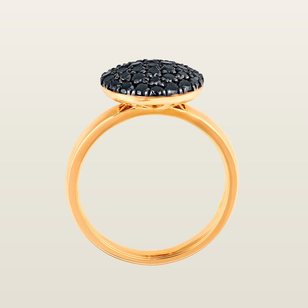 Bouton d'orBague, or, diamants noirs - BOL