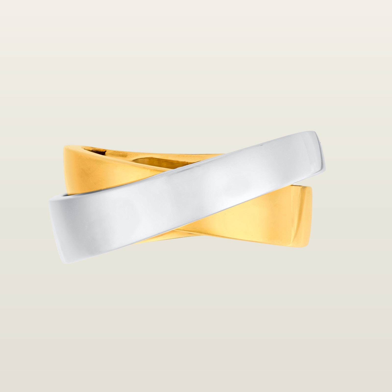 Rubans PlatsBague, or blanc, or jaune - BOL