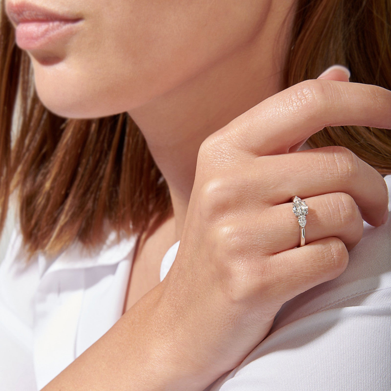 ÉternitéSolitire, or, diamant taille brillant, diamants taille poire - PF