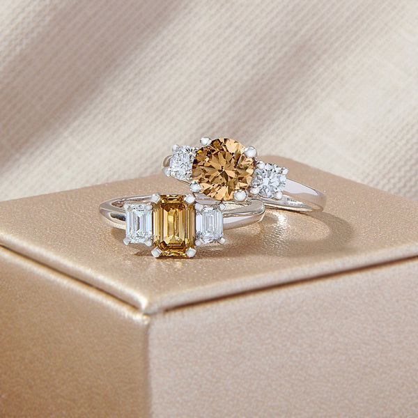 TrilogieSolitaire Fancy Brown, diamants - PF
