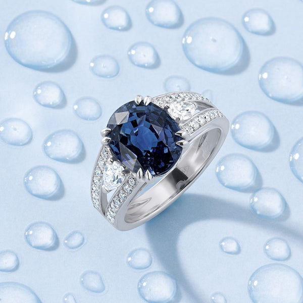 Opéra saphirBague, or banc, saphir, diamants - PF