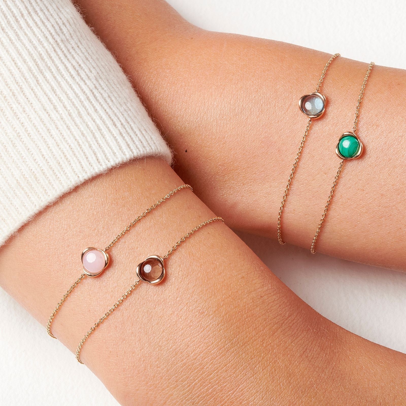 RosaBracelet, or rose, quartz fumé - TPO