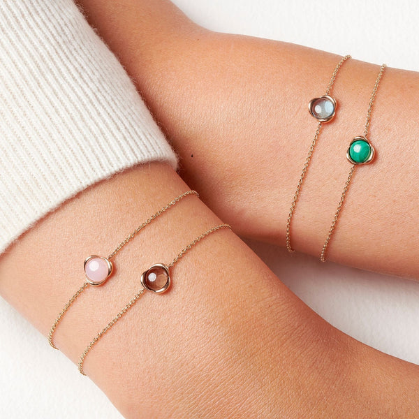 RosaBracelet, or rose, quartz fumé - TPO