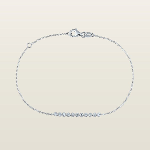Bracelet diamants serti clos perléBracelet, or, diamants  - NM