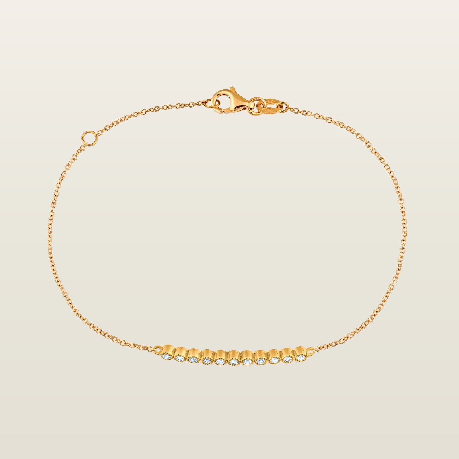 Bracelet diamants serti clos perlé