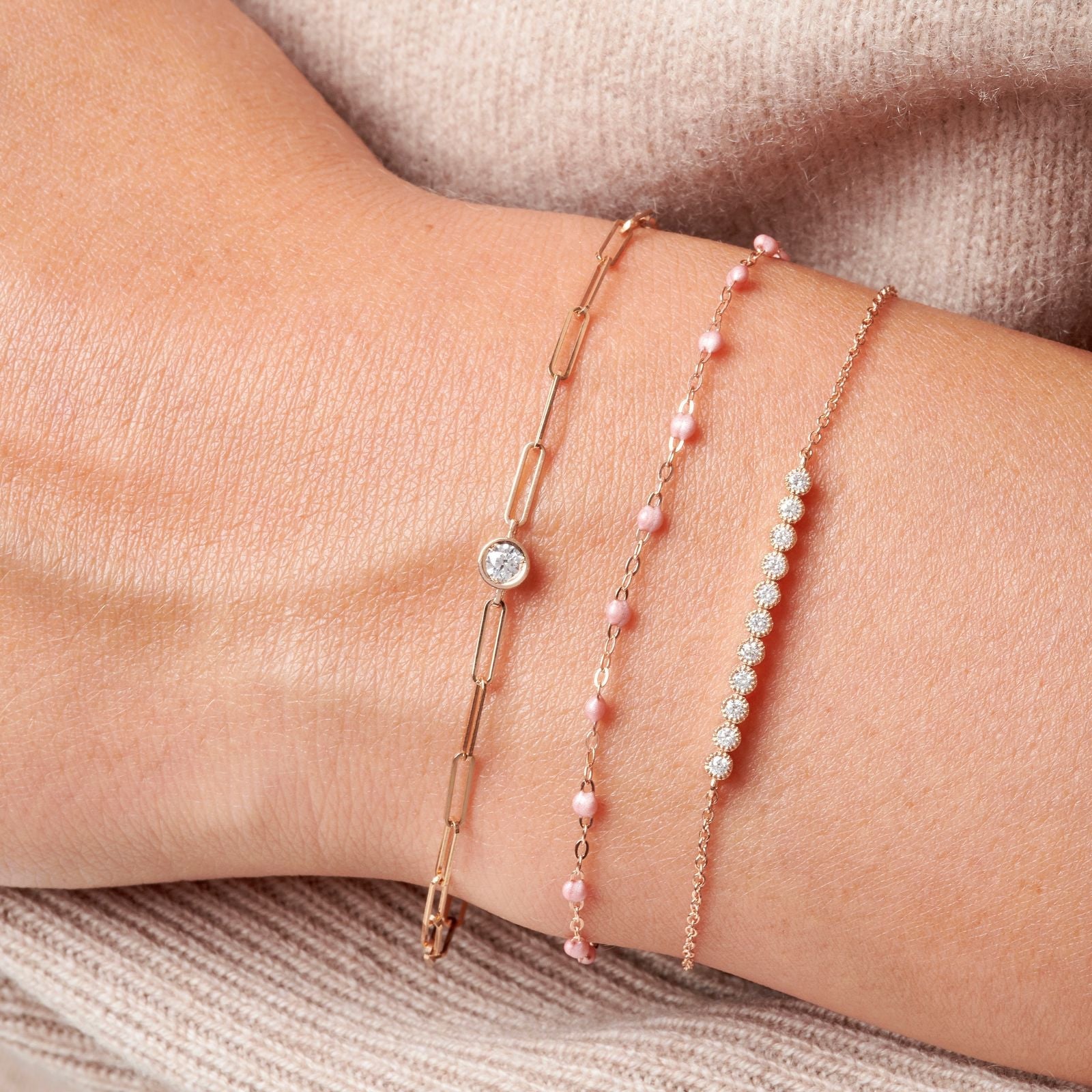 Maillons diamant serti clos