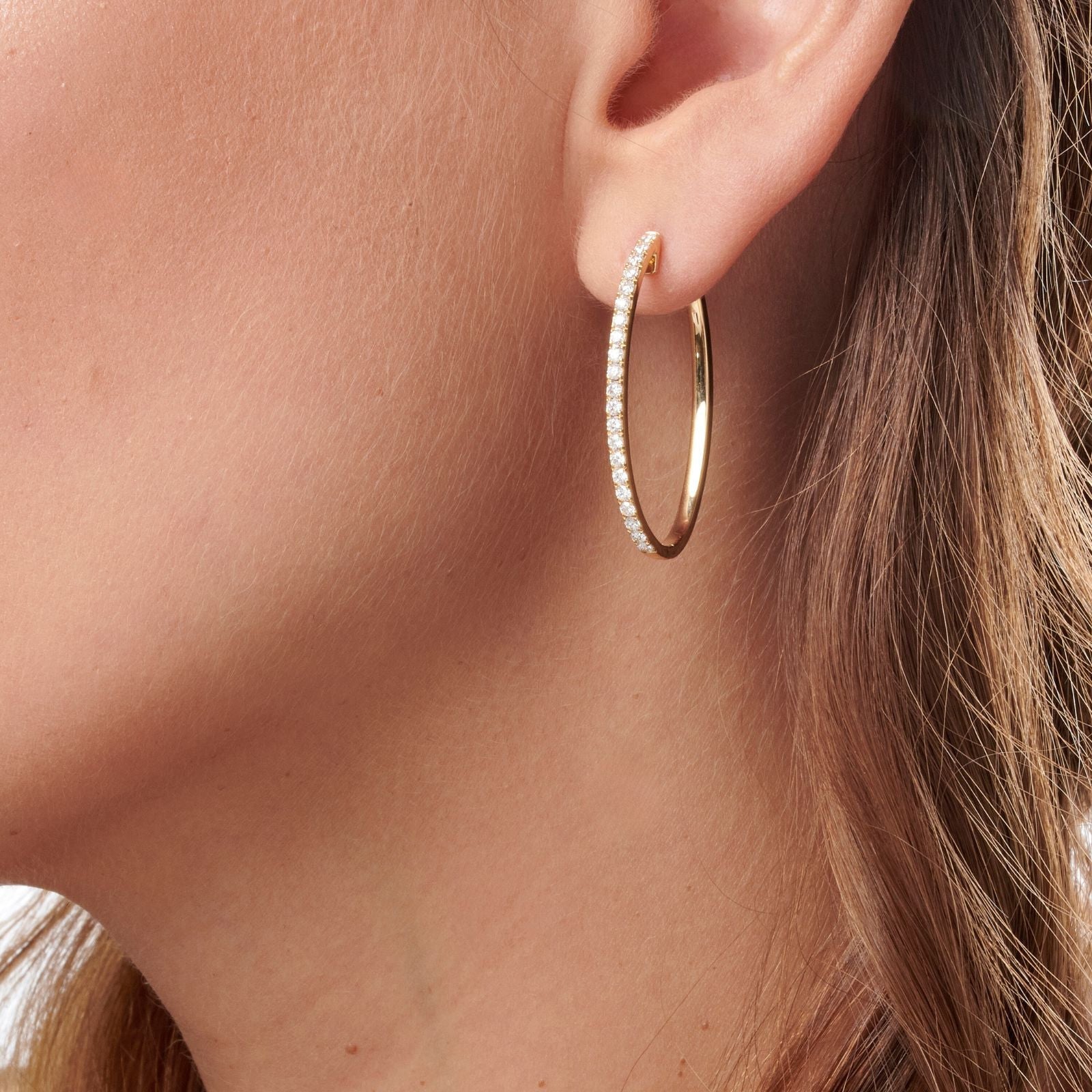 Créoles diamantsBoucles d'oreilles, or, diamants - TPO