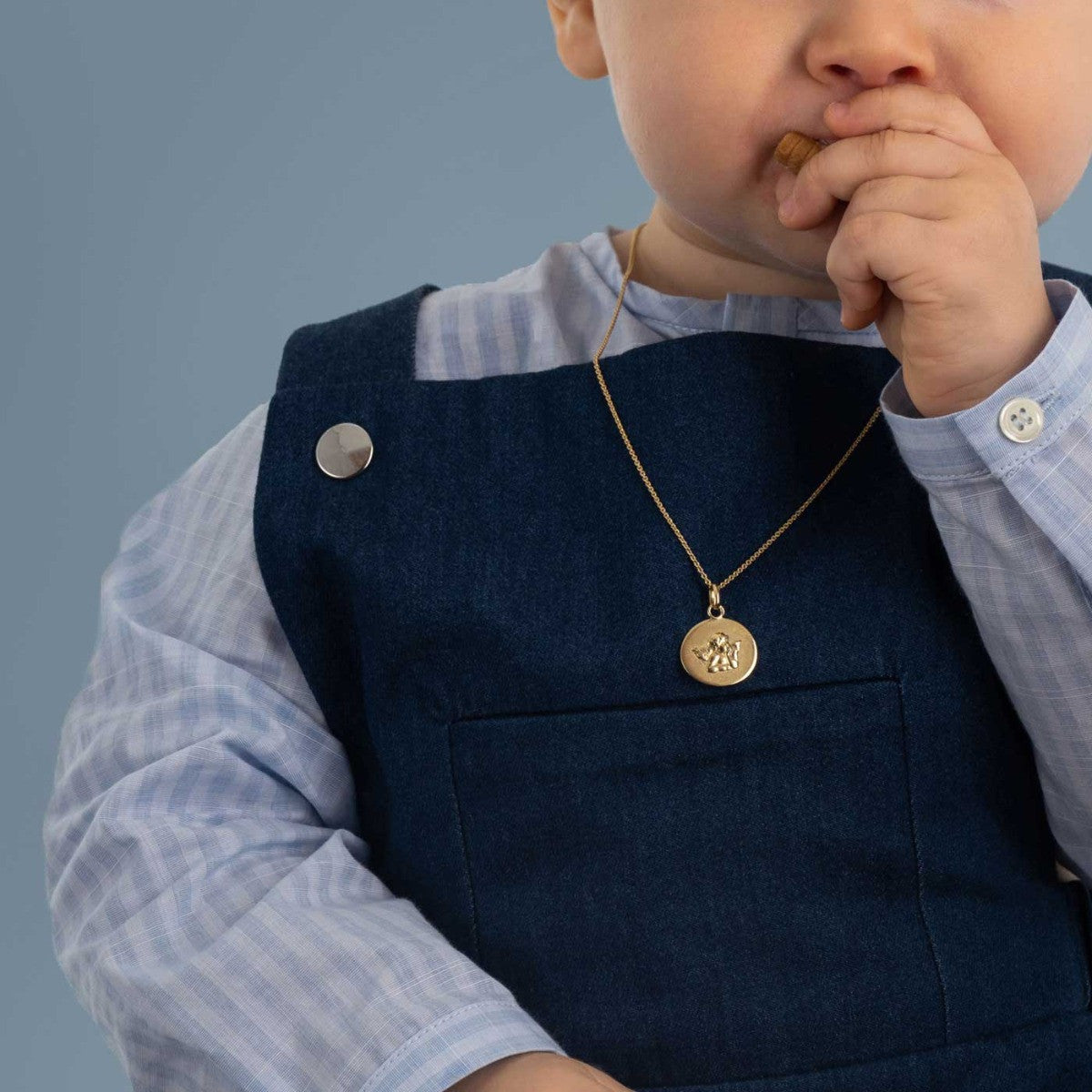 Ange de RaphaëlPendentif, or blanc, perle eau douce - AB