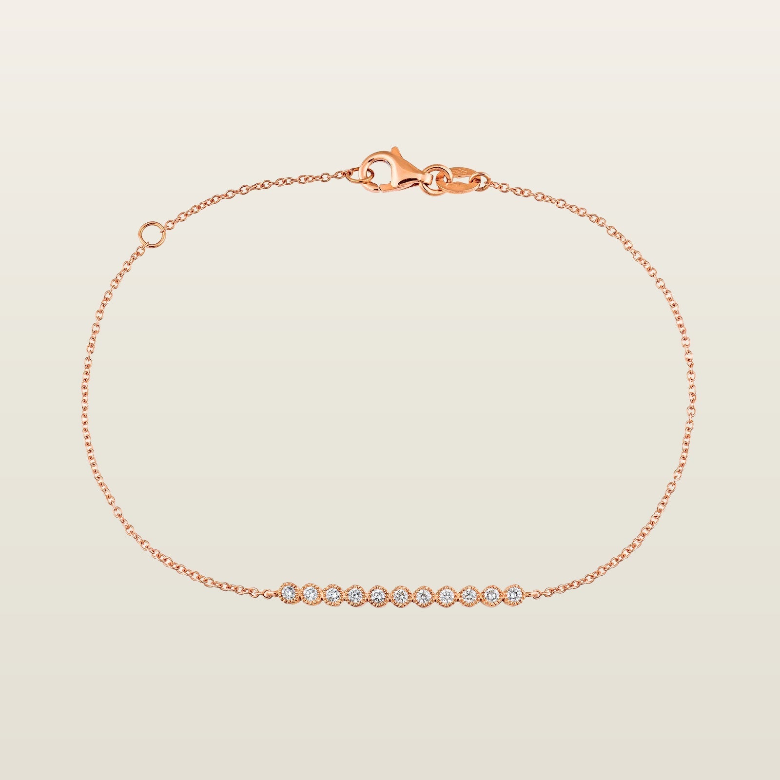 Bracelet diamants serti clos perlé