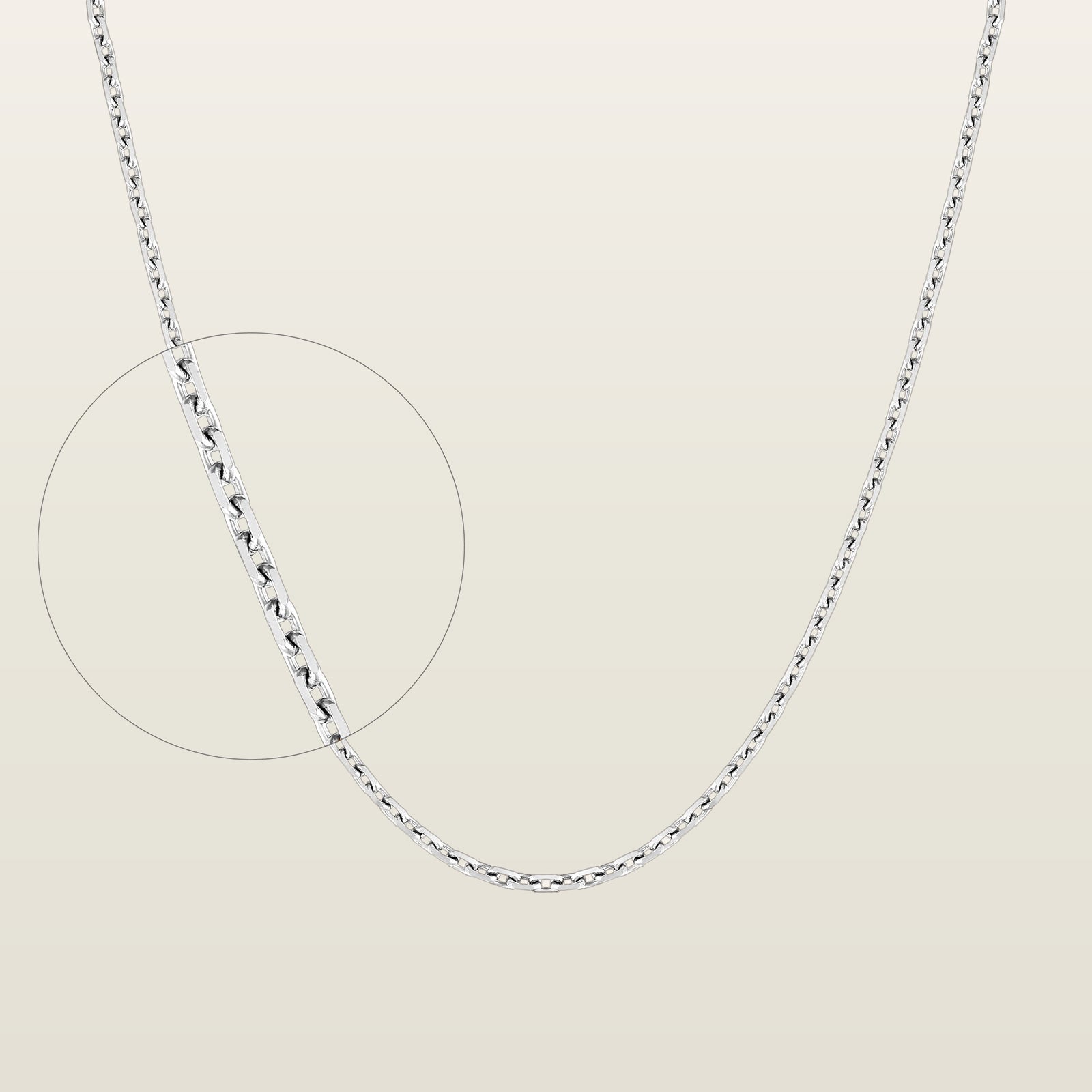 Maille forçat liméChaîne, or blanc - MR